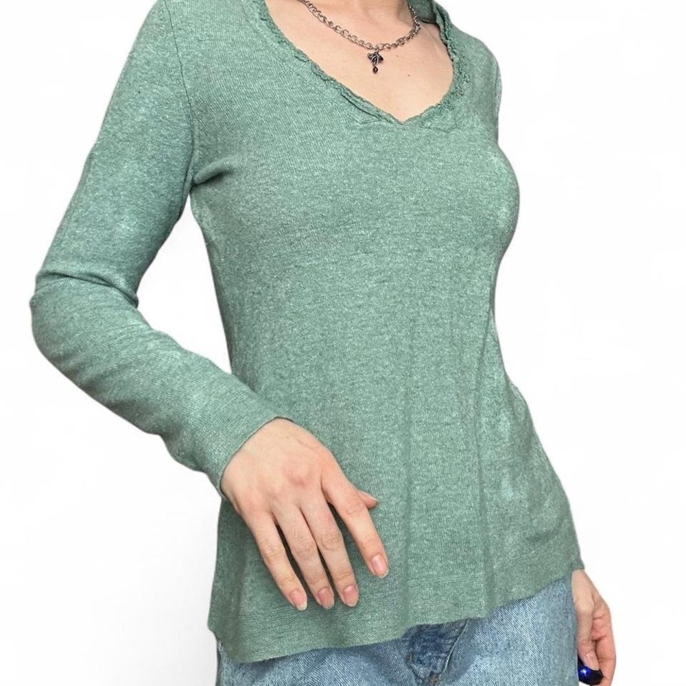 Banana Republic soft green vintage v neck sweater